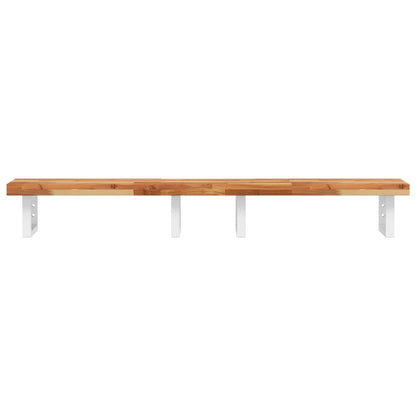 vidaXL Basin Shelf Wall Mounted Steel and Solid Wood Acacia 4
