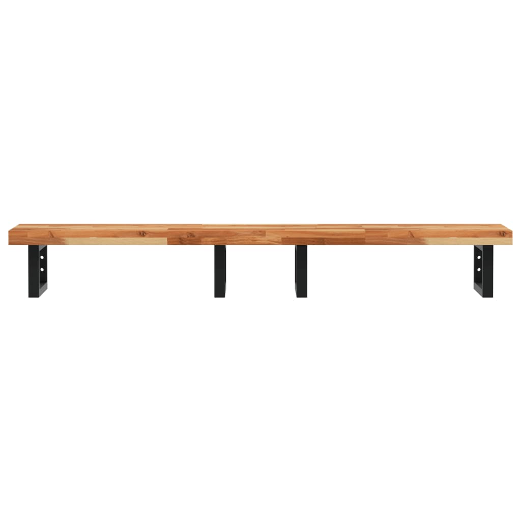 vidaXL Basin Shelf Wall Mounted Steel and Solid Wood Acacia 4