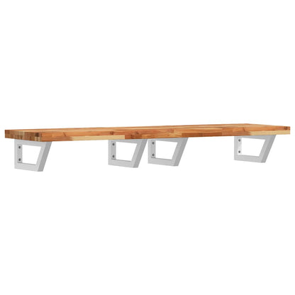 vidaXL Basin Shelf Wall Mounted Steel and Solid Wood Acacia 2