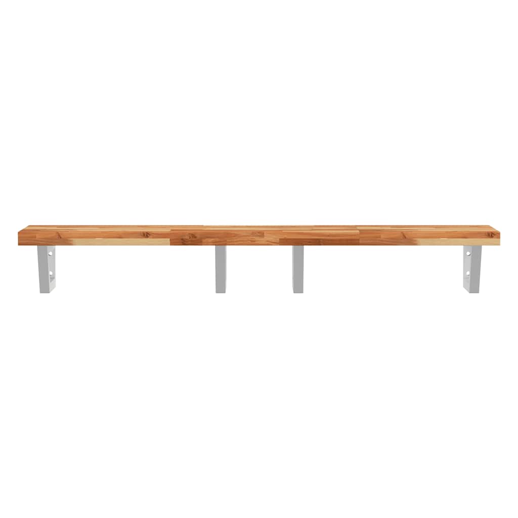 vidaXL Basin Shelf Wall Mounted Steel and Solid Wood Acacia 4