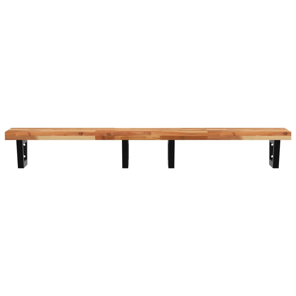 vidaXL Basin Shelf Wall Mounted Steel and Solid Wood Acacia 4