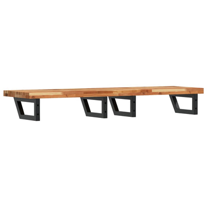 vidaXL Basin Shelf Wall Mounted Steel and Solid Wood Acacia 6