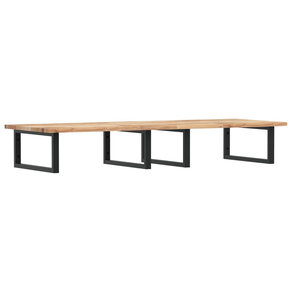 vidaXL Basin Shelf Wall Mounted Steel and Solid Wood Acacia 2