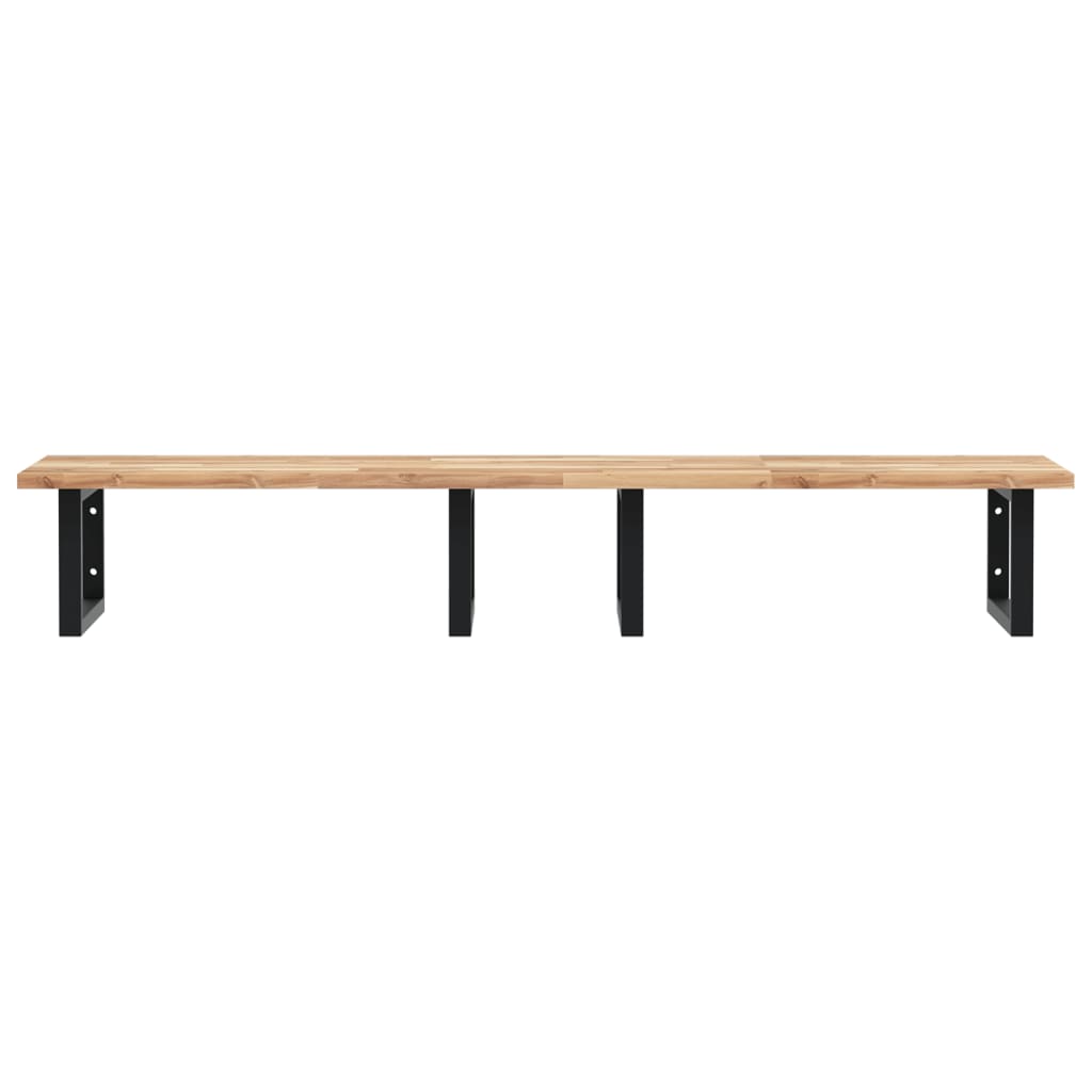 vidaXL Basin Shelf Wall Mounted Steel and Solid Wood Acacia 4