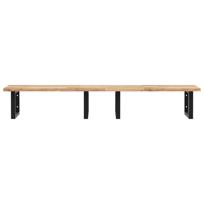 vidaXL Basin Shelf Wall Mounted Steel and Solid Wood Acacia 4
