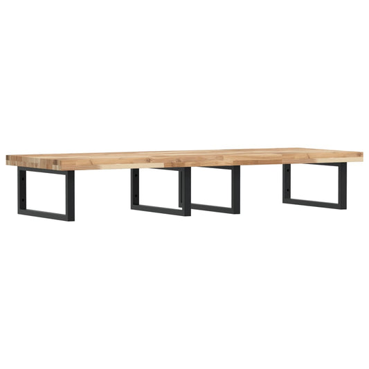 vidaXL Basin Shelf Wall Mounted Steel and Solid Wood Acacia 2