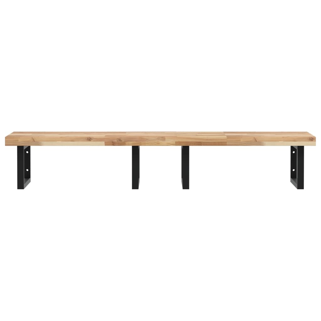 vidaXL Basin Shelf Wall Mounted Steel and Solid Wood Acacia 4
