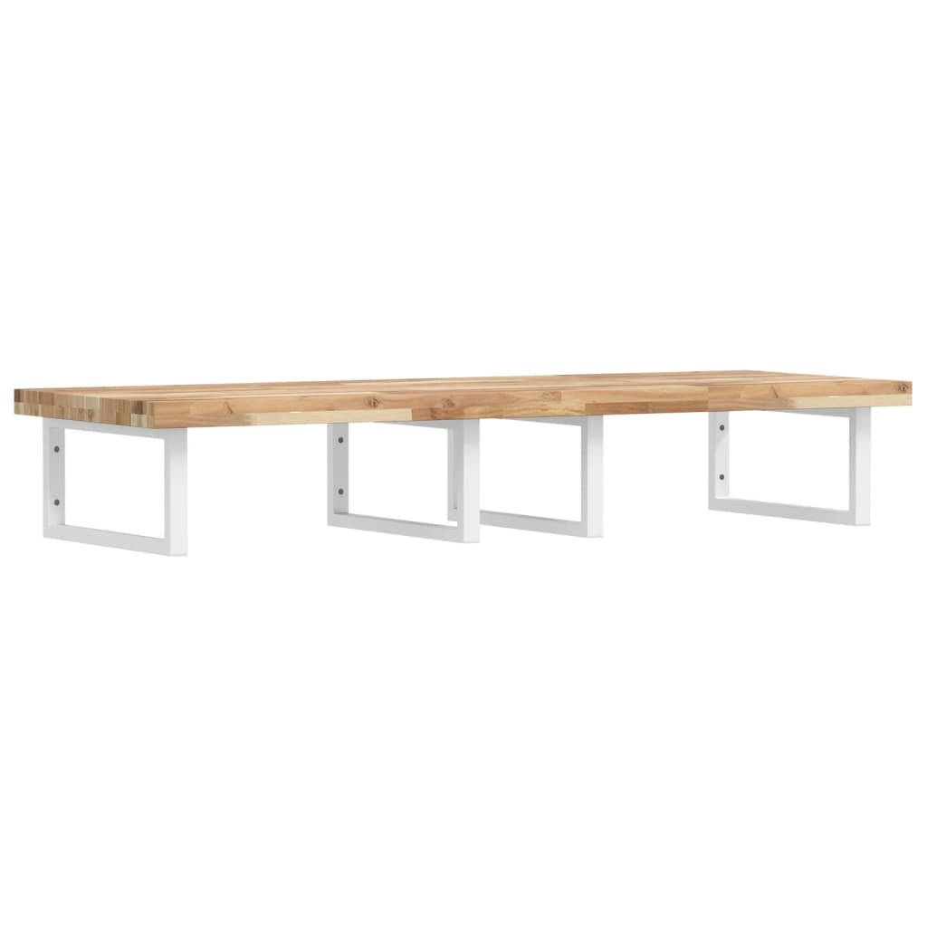 vidaXL Basin Shelf Wall Mounted Steel and Solid Wood Acacia 2