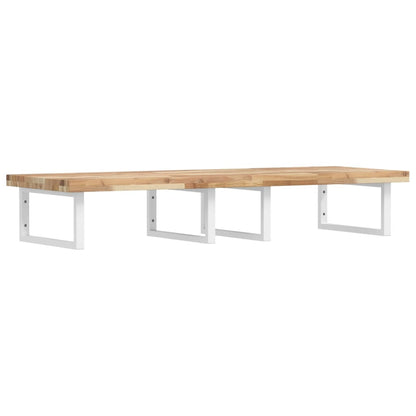 vidaXL Basin Shelf Wall Mounted Steel and Solid Wood Acacia 2