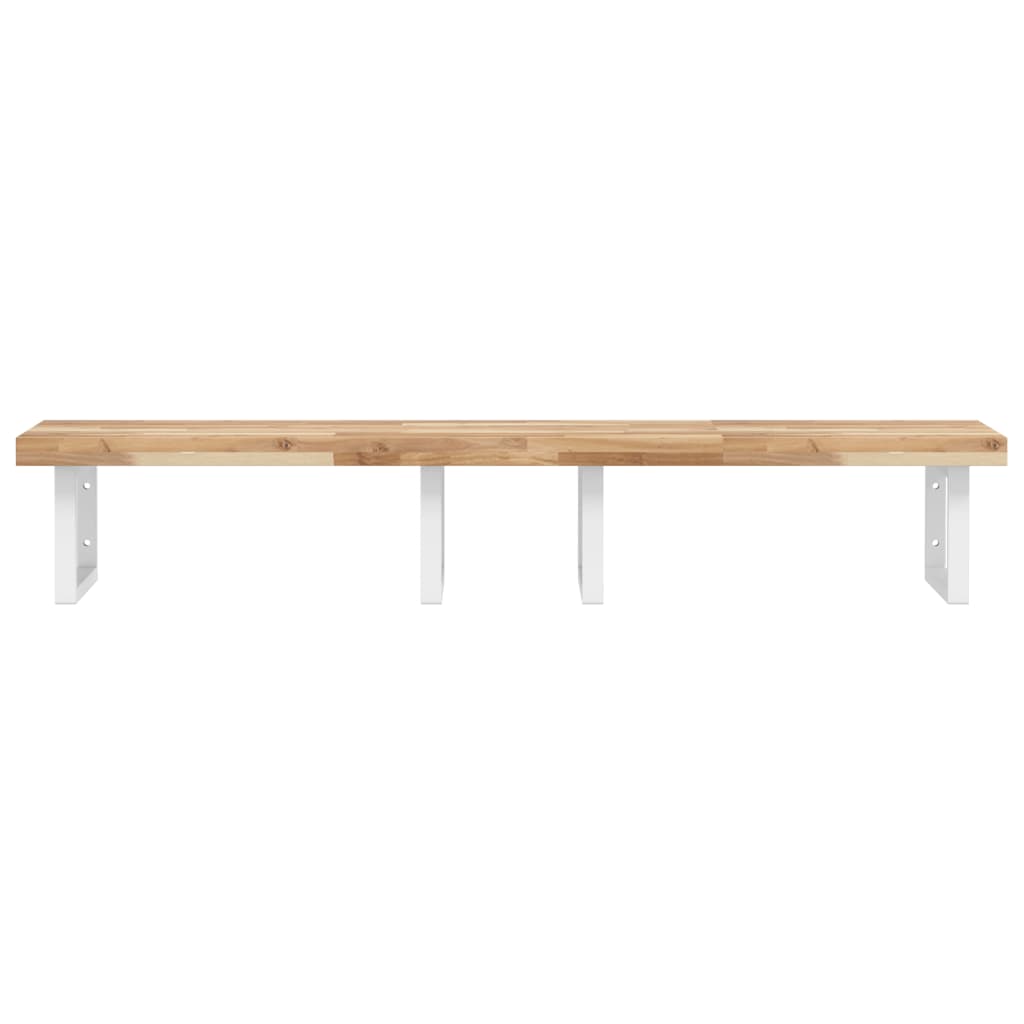 vidaXL Basin Shelf Wall Mounted Steel and Solid Wood Acacia 4
