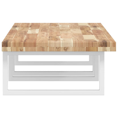 vidaXL Basin Shelf Wall Mounted Steel and Solid Wood Acacia 5