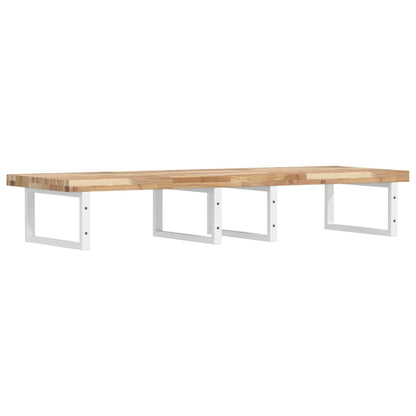 vidaXL Basin Shelf Wall Mounted Steel and Solid Wood Acacia 6