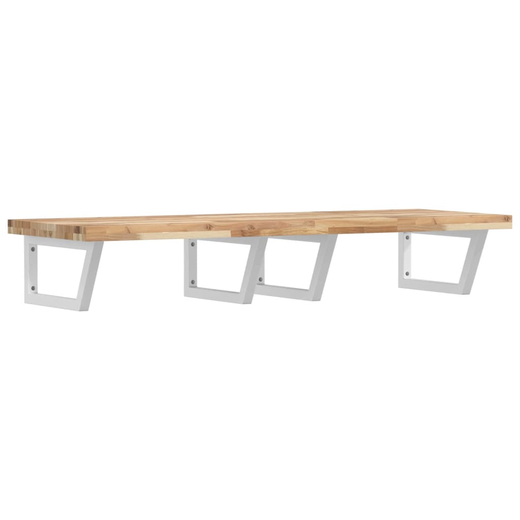 vidaXL Basin Shelf Wall Mounted Steel and Solid Wood Acacia 2