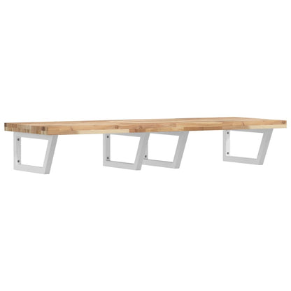 vidaXL Basin Shelf Wall Mounted Steel and Solid Wood Acacia 2