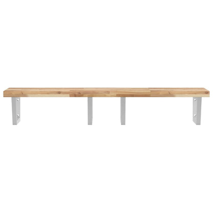 vidaXL Basin Shelf Wall Mounted Steel and Solid Wood Acacia 4