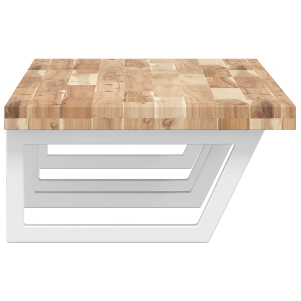 vidaXL Basin Shelf Wall Mounted Steel and Solid Wood Acacia 5