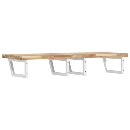 vidaXL Basin Shelf Wall Mounted Steel and Solid Wood Acacia 6