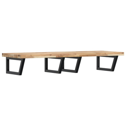 vidaXL Basin Shelf Wall Mounted Steel and Solid Wood Acacia 2
