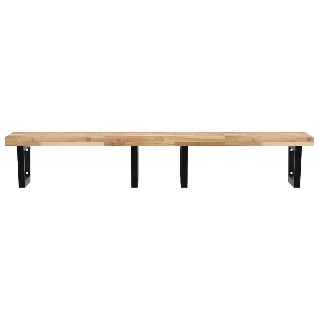 vidaXL Basin Shelf Wall Mounted Steel and Solid Wood Acacia 4