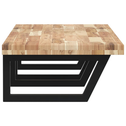 vidaXL Basin Shelf Wall Mounted Steel and Solid Wood Acacia 5