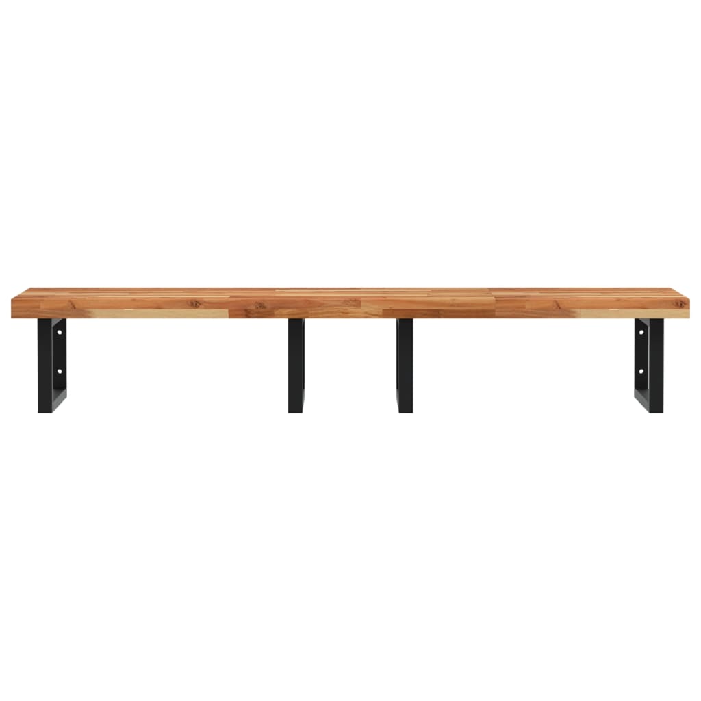 vidaXL Basin Shelf Wall Mounted Steel and Solid Wood Acacia 4