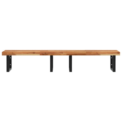 vidaXL Basin Shelf Wall Mounted Steel and Solid Wood Acacia 4