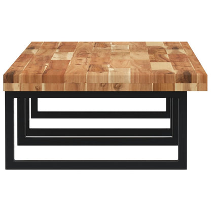 vidaXL Basin Shelf Wall Mounted Steel and Solid Wood Acacia 5