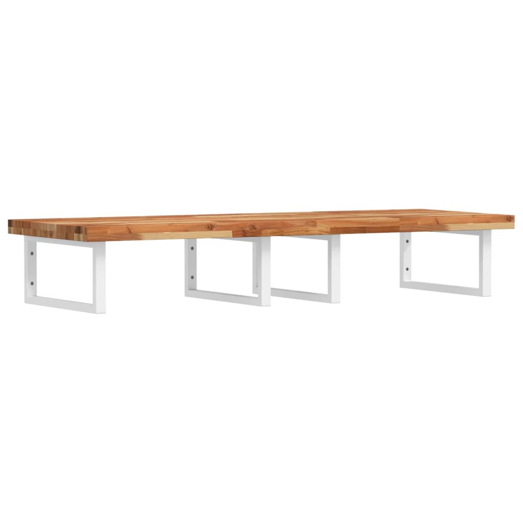 vidaXL Basin Shelf Wall Mounted Steel and Solid Wood Acacia 2