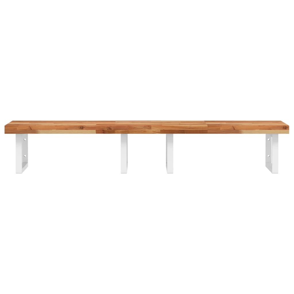 vidaXL Basin Shelf Wall Mounted Steel and Solid Wood Acacia 4