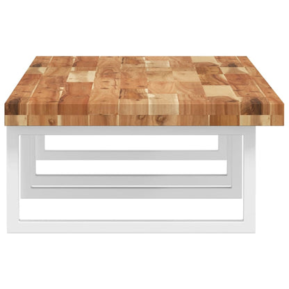 vidaXL Basin Shelf Wall Mounted Steel and Solid Wood Acacia 5