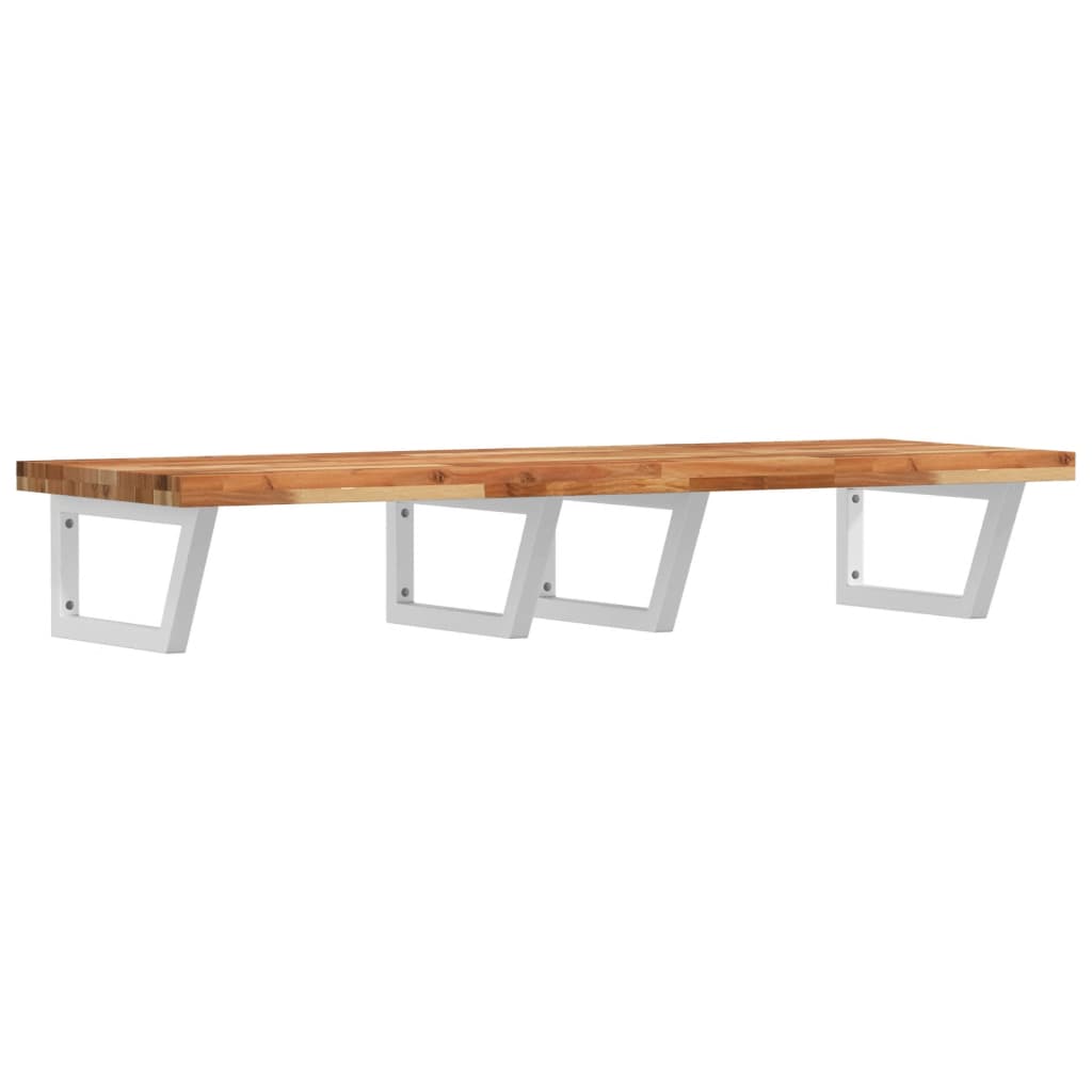 vidaXL Basin Shelf Wall Mounted Steel and Solid Wood Acacia 2