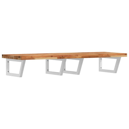vidaXL Basin Shelf Wall Mounted Steel and Solid Wood Acacia 2