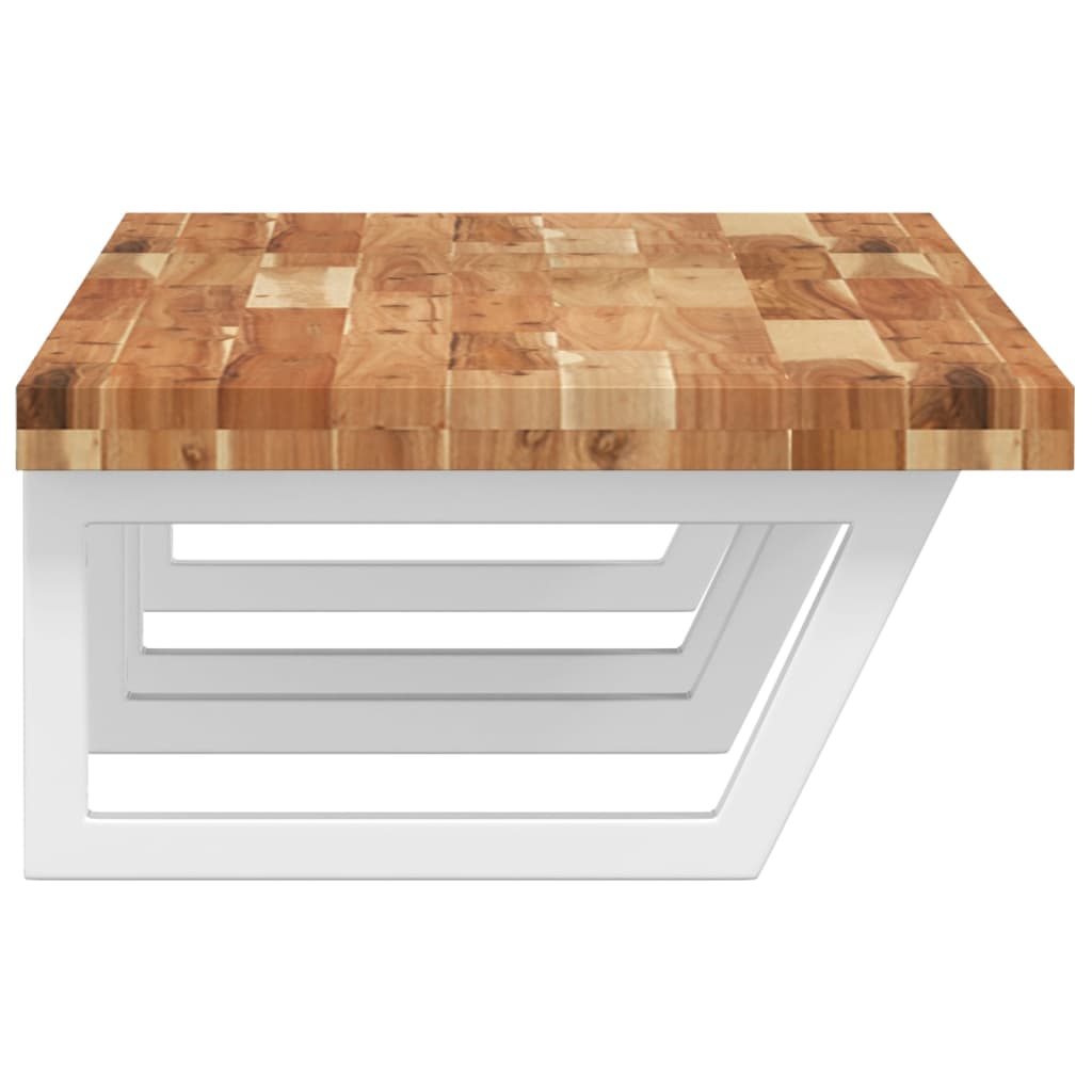 vidaXL Basin Shelf Wall Mounted Steel and Solid Wood Acacia 5