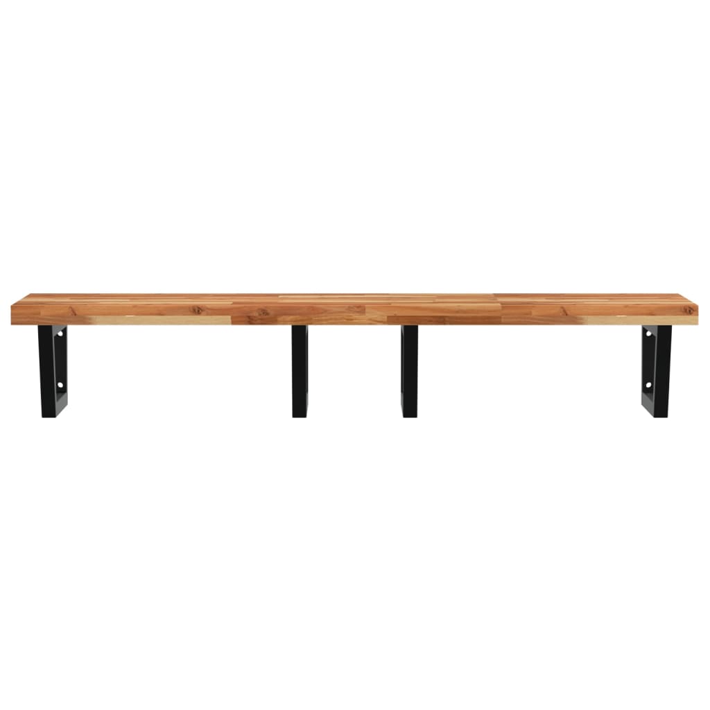 vidaXL Basin Shelf Wall Mounted Steel and Solid Wood Acacia 4