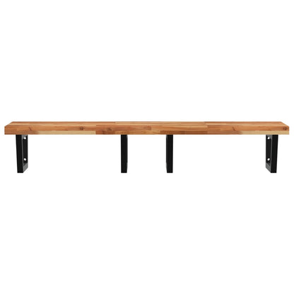 vidaXL Basin Shelf Wall Mounted Steel and Solid Wood Acacia 4