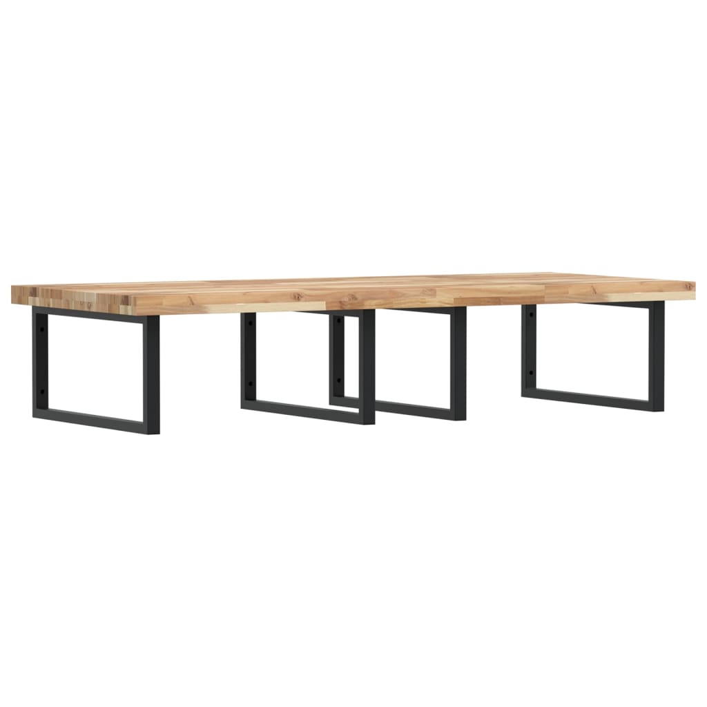 vidaXL Basin Shelf Wall Mounted Steel and Solid Wood Acacia 2