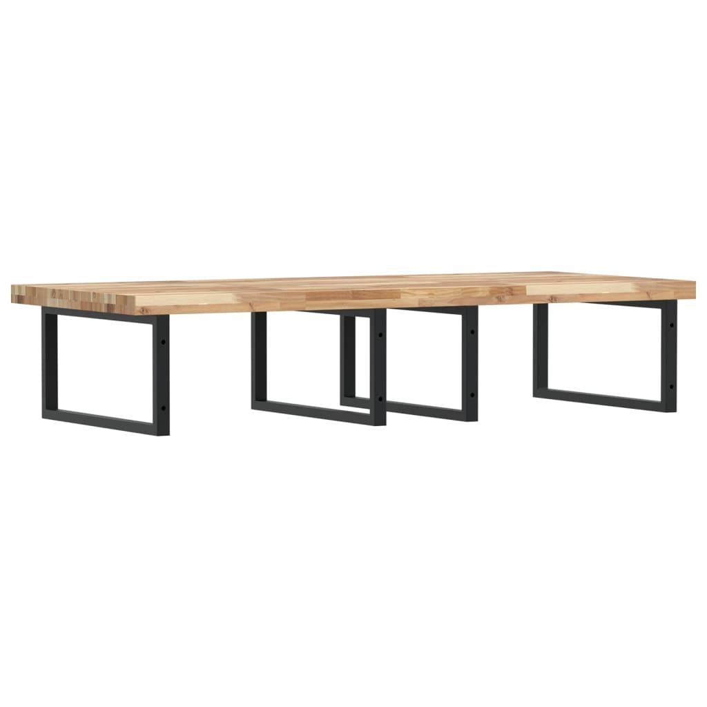 vidaXL Basin Shelf Wall Mounted Steel and Solid Wood Acacia 6