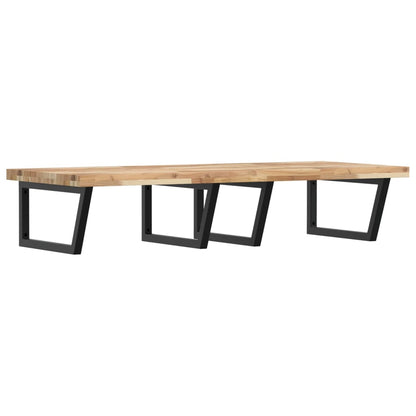 vidaXL Basin Shelf Wall Mounted Steel and Solid Wood Acacia 2