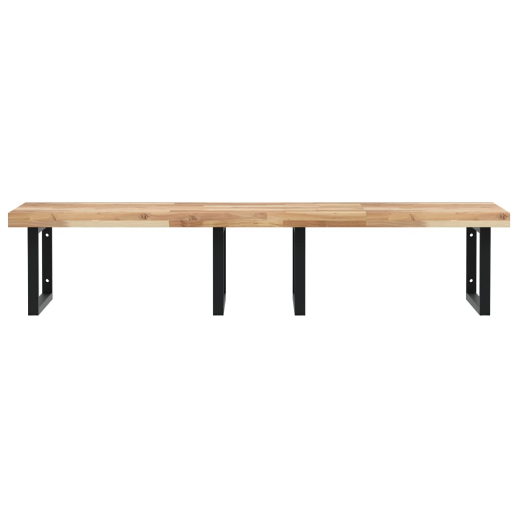 vidaXL Basin Shelf Wall Mounted Steel and Solid Wood Acacia 4