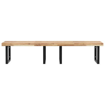 vidaXL Basin Shelf Wall Mounted Steel and Solid Wood Acacia 4