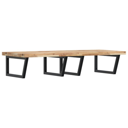 vidaXL Basin Shelf Wall Mounted Steel and Solid Wood Acacia 2