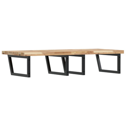 vidaXL Basin Shelf Wall Mounted Steel and Solid Wood Acacia 6