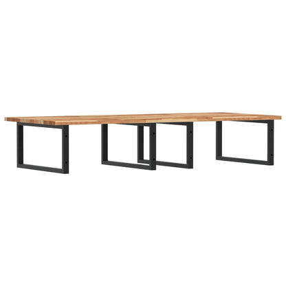 vidaXL Basin Shelf Wall Mounted Steel and Solid Wood Acacia 6