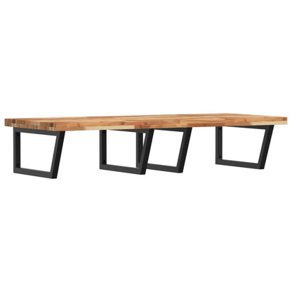 vidaXL Basin Shelf Wall Mounted Steel and Solid Wood Acacia 2