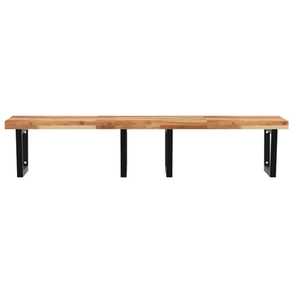 vidaXL Basin Shelf Wall Mounted Steel and Solid Wood Acacia 4