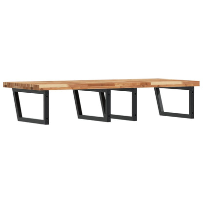 vidaXL Basin Shelf Wall Mounted Steel and Solid Wood Acacia 6