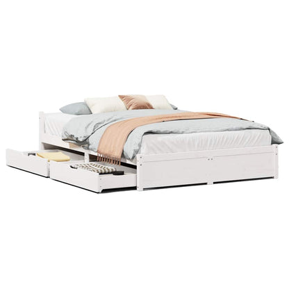 vidaXL Bed Frame without Mattress White 120x200 cm Solid Wood Pine 2