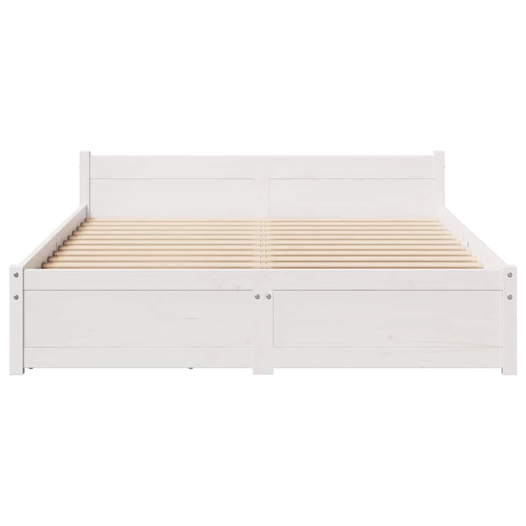 vidaXL Bed Frame without Mattress White 120x200 cm Solid Wood Pine 4