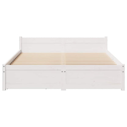 vidaXL Bed Frame without Mattress White 120x200 cm Solid Wood Pine 4