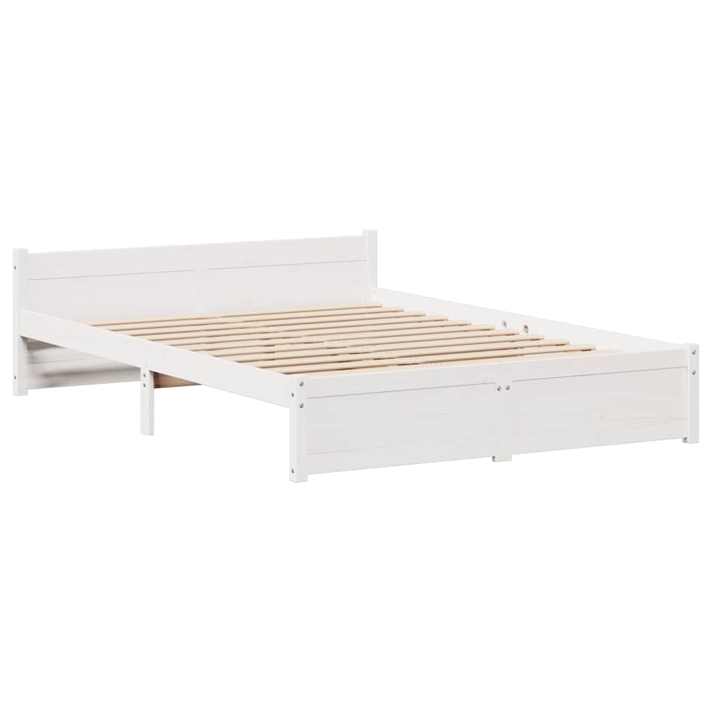 vidaXL Bed Frame without Mattress White 120x200 cm Solid Wood Pine 5